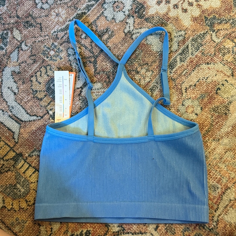 Colsie Ribbed Blue Bralette - Picture 2 of 2